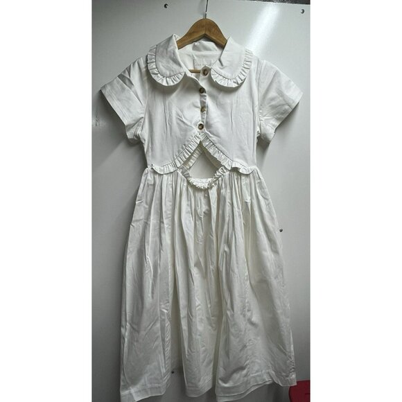Kika Vargas NWT Mabel Cutout Stretch Cotton Midi White Dress Women's Size Small - Picture 4 of 12